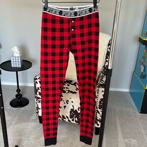 VS PINK buffalo plaid thermal pajama pants